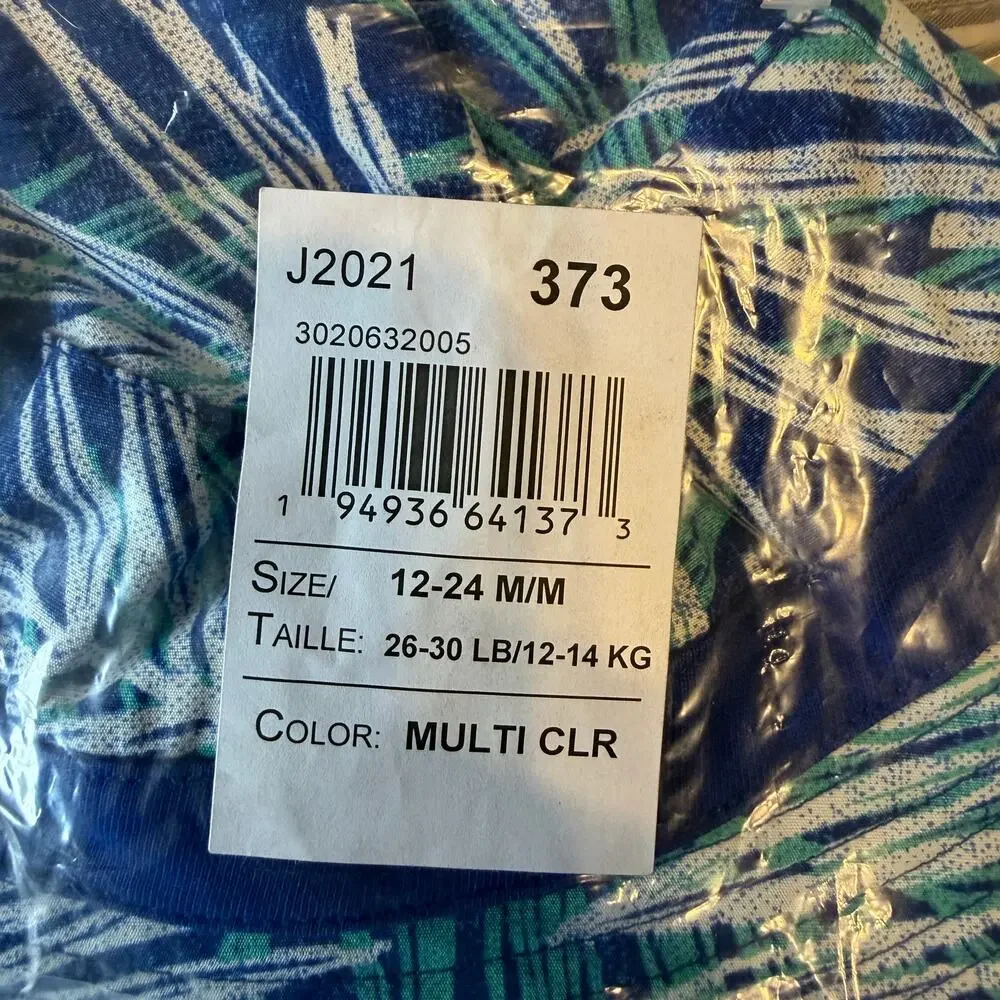 NWT Gymboree Blue Palm Leaf Tank Top & Reversible Bucket Hat